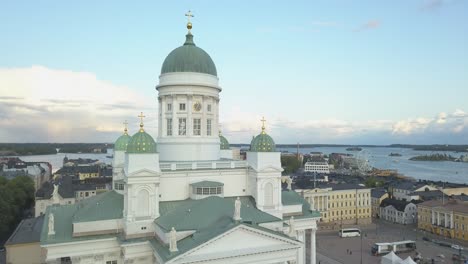aerial view of helsinki cathedral and cityscape