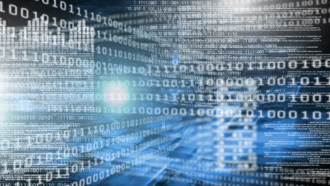 Conceptual digital animation showing binary code technology 4k