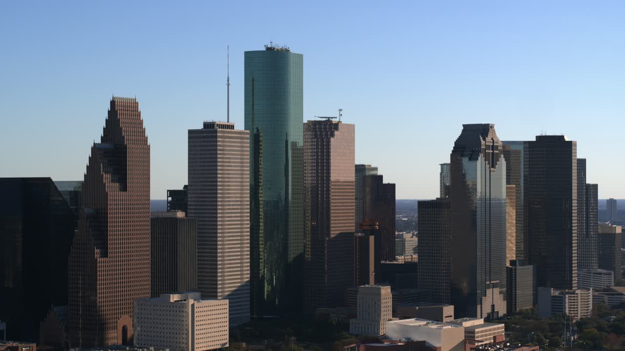 4k aérea del centro de houston, texas
