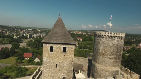 Aerial-Dynamic-Shot-Of-Old-Medieval-Castel-4K