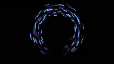 Animation-of-glowing-light-trails-of-data-transfer-moving-on-black-background