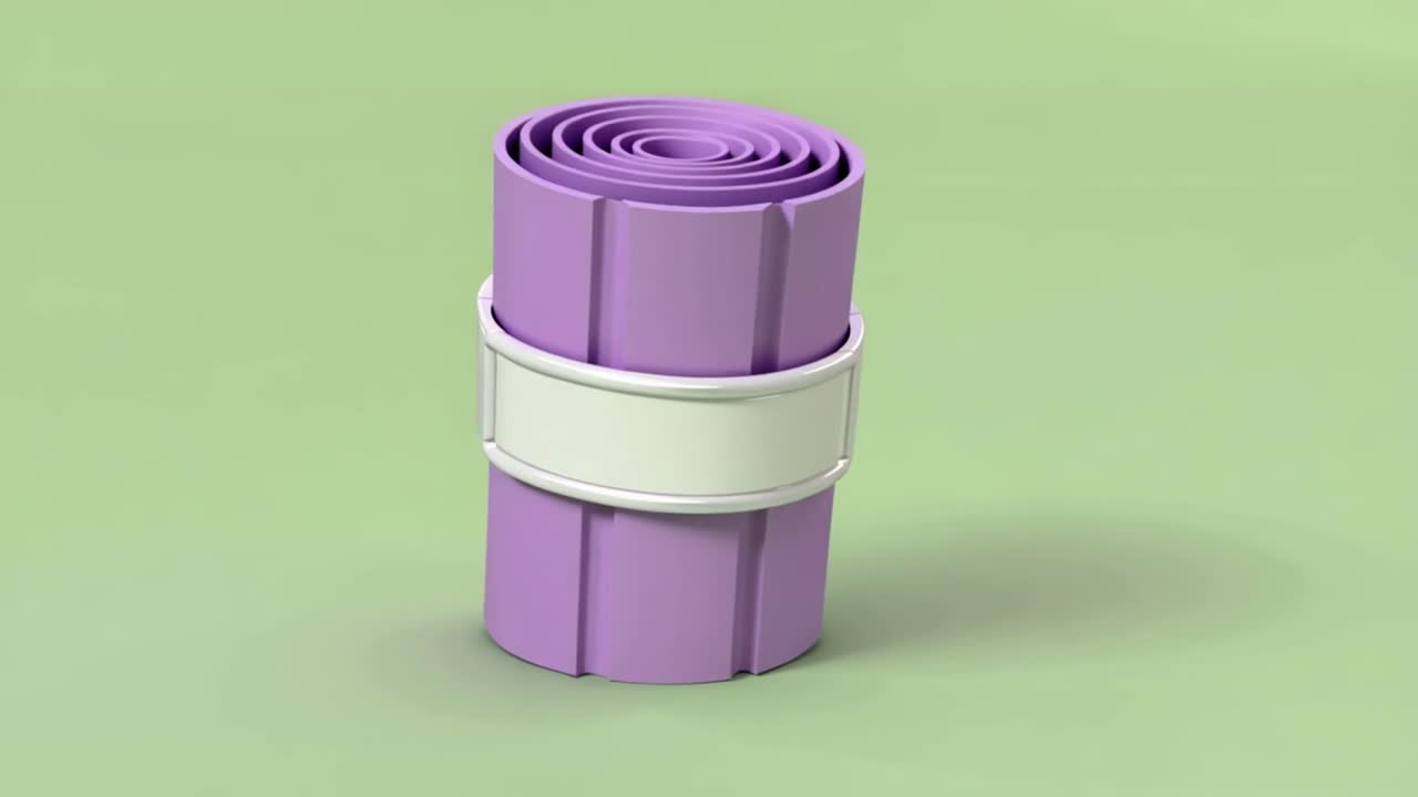 Tapete de Yoga Roxo Girando em Fundo Verde