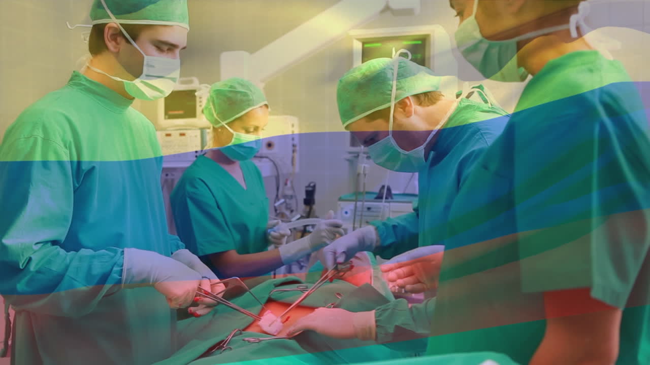 콜롬비아의  ⁇ 발의 애니메이션 다양한 외과 의사