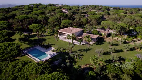 aerial: a big villa in st tropez, france