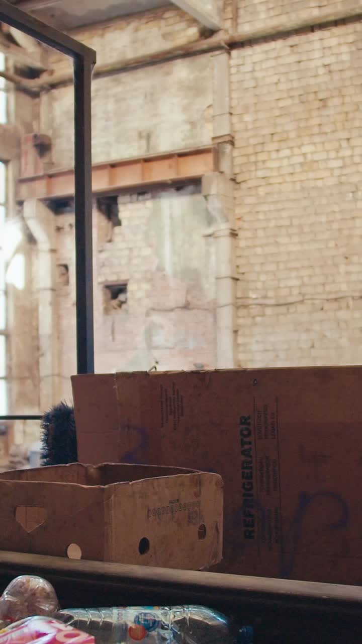 Recycling Workers Sorting Waste Materials in Industrial Facility