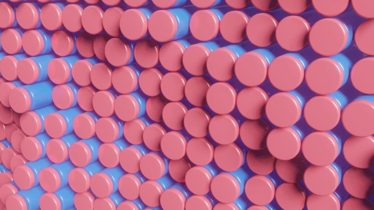 3D render abstract animated background with multicolor elements. Modern seamless loop satisfying 3d animation. Endless 3d concept background