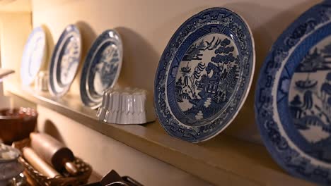 plates within the kitchen of charles dickens house, london, united kingdom