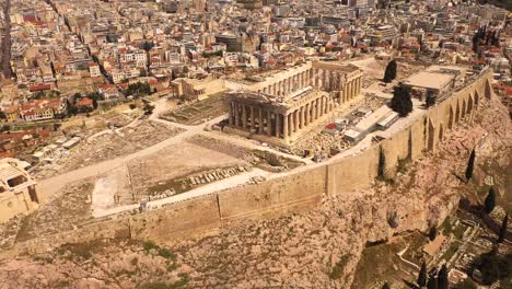 Drohnenaufnahmen-Der-Stadt-Und-Der-Akropolis-Von-Athen