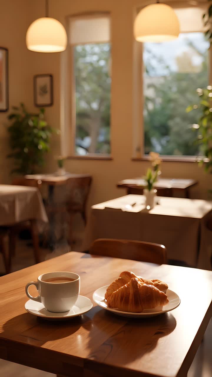 Interno di caffè estetico con atmosfera accogliente 4K