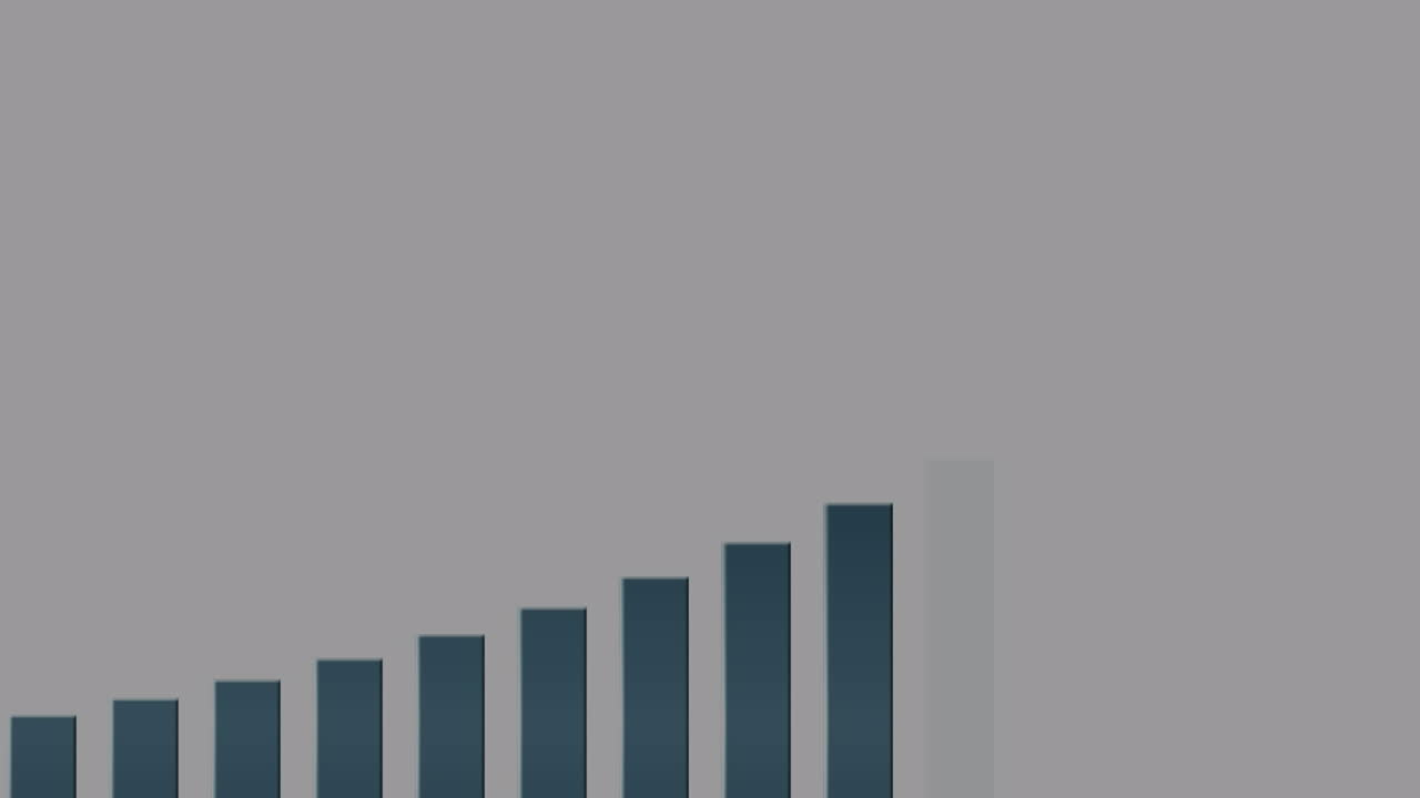 animación del procesamiento de datos financieros sobre un fondo gris