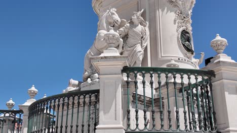 bronze equestrian statue of king josé i under blue sky in lisbon portugal