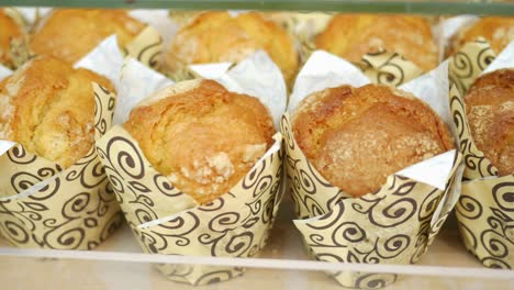 close-up view of muffins in paper cups