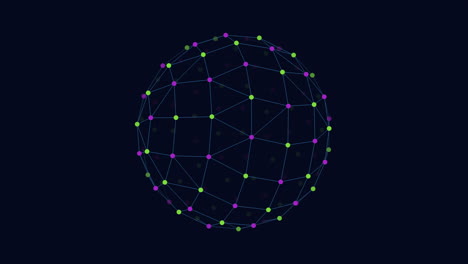 3d model of sphere with dots connected by grid lines