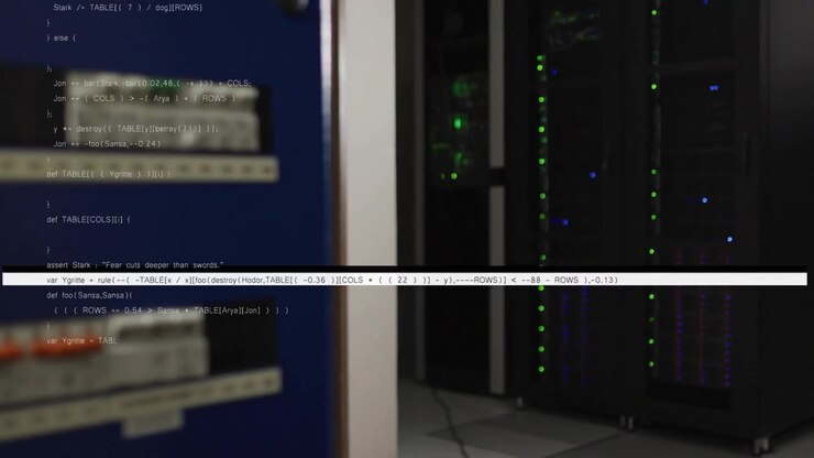 Tech racks receiving command, showing console text and moving bar, camera centering to show scan