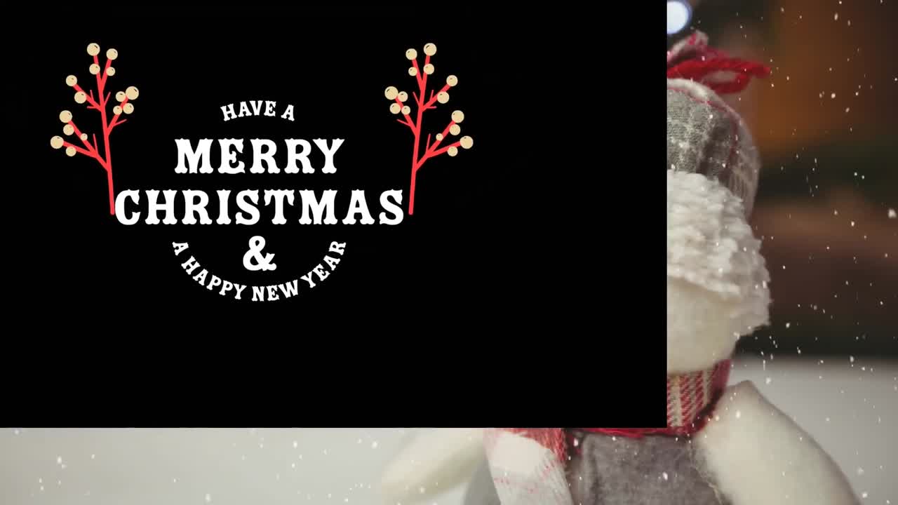 animación de juguete sobre el texto de feliz navidad.