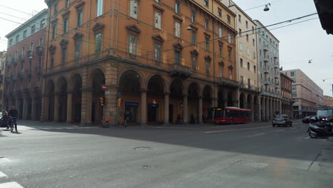 urban street scene in a european city