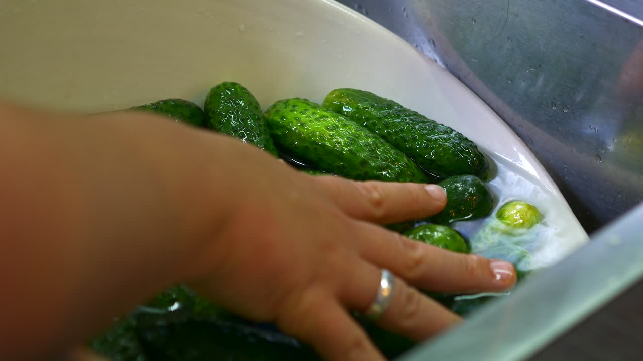 오이는 맑은 물에 씻어