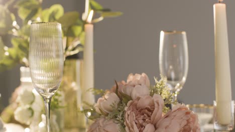 close up of table set for meal at wedding reception 2