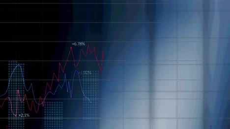 Animación-Del-Procesamiento-De-Datos-Sobre-Fondo-Azul