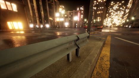 Hermoso-Hiperlapso-De-Tiempo-Del-Tráfico-Nocturno-De-La-Ciudad-De-Miami