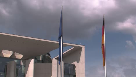 flags in front of bundeskanzleramt, berlin,germany