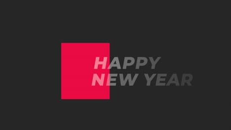 feliz año nuevo con cuadrado rojo en negro degradado moderno