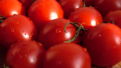 los tomates de cherie, disparando en el movimiento.