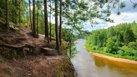 above erglu cliffs overlooking the gauja river and national park, latvia