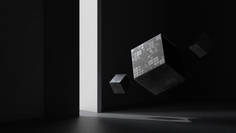 cube and the light, 3d rendering.