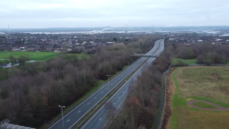 a557 rainhill runcorn widnes expressway aerial view down british highway orbit wide right