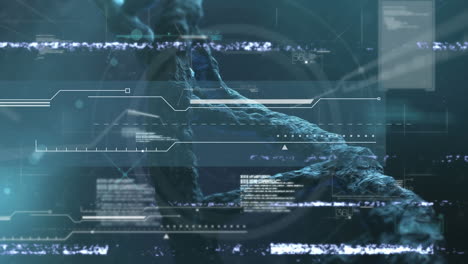 Animación-De-Fallo-Y-Datos-Diversos-Sobre-La-Cadena-De-ADN-En-El-Fondo-De-La-Marina