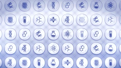 conjunto de iconos genéticos, antecedentes de biotecnología, animación de bucle cg,
