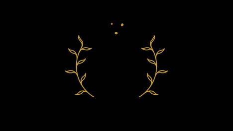 Christmas-Floral-flower-leaf-golden-frame-copy-space-animation-with-alpha-channel.