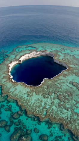 amazing aerial view of a blue hole