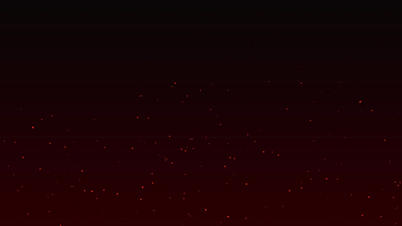 Burning red hot sparks rising from fire on black background. Abstract fire glowing particles 4k animation.