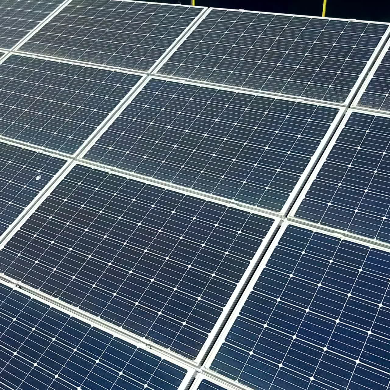 Solar panels. Power station. Blue solar panels. Alternative source of electricity. Solar farm. Source of ecological renewable energy.