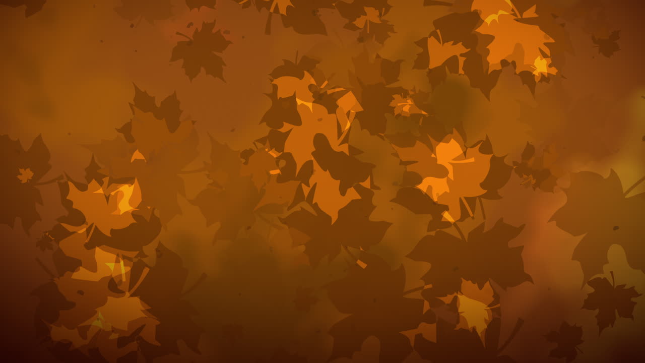 Brown abstract looped autumn background with falling leaves.