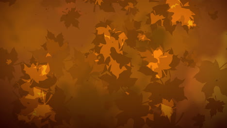 brown abstract looped autumn background with falling leaves.