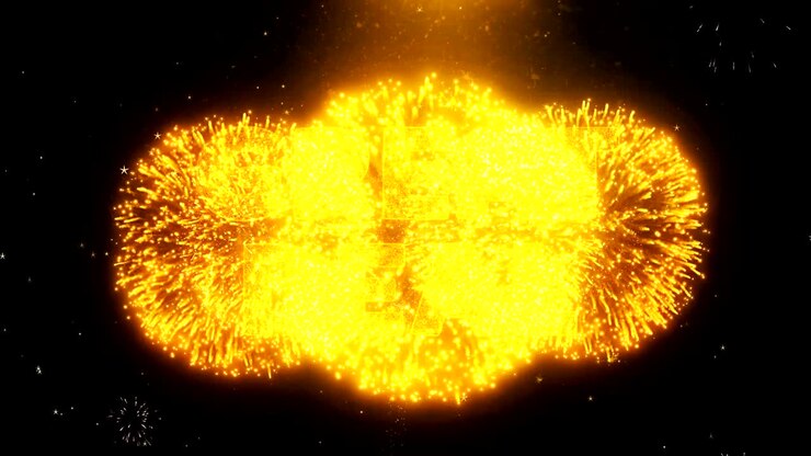 Great Deal Text on Firework Display Explosion Particles.