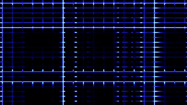 abstract digital vertical and horizontal elettric blue lines background movement, seamless loop ready animation