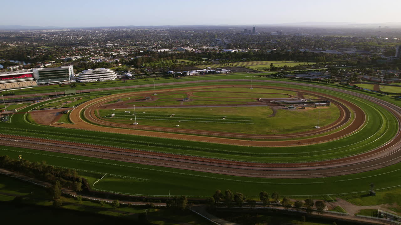 Aerial View of a Horse Racing Track