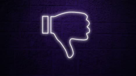 thumbs down neon sign on brick wall 4k