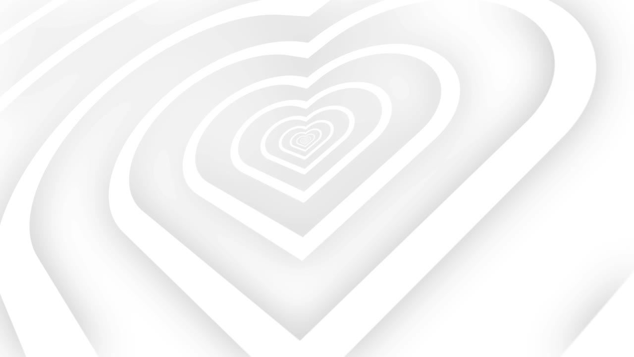White Hearts infinite tunel Background with Soft Shadow Loop footage