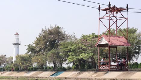 a consistent landscape with a tower and greenery.