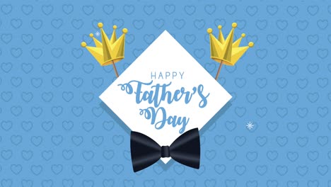 fathers day lettering with bowtie animation