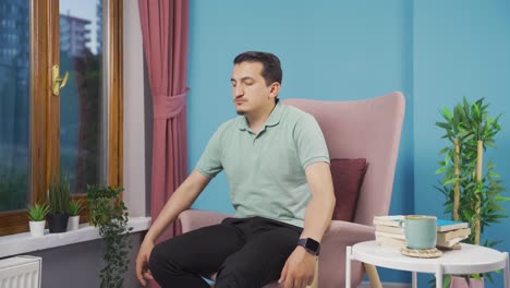 피곤하고 졸린 사람.