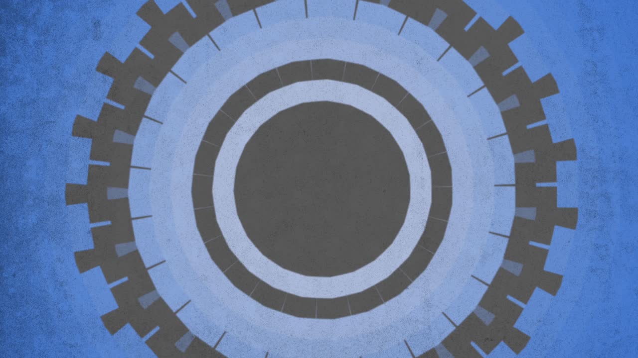 매끄러운 검은색 반지로 인 눈에 띄는 파란색 원의 검은색과 색 줄이 나선 나선