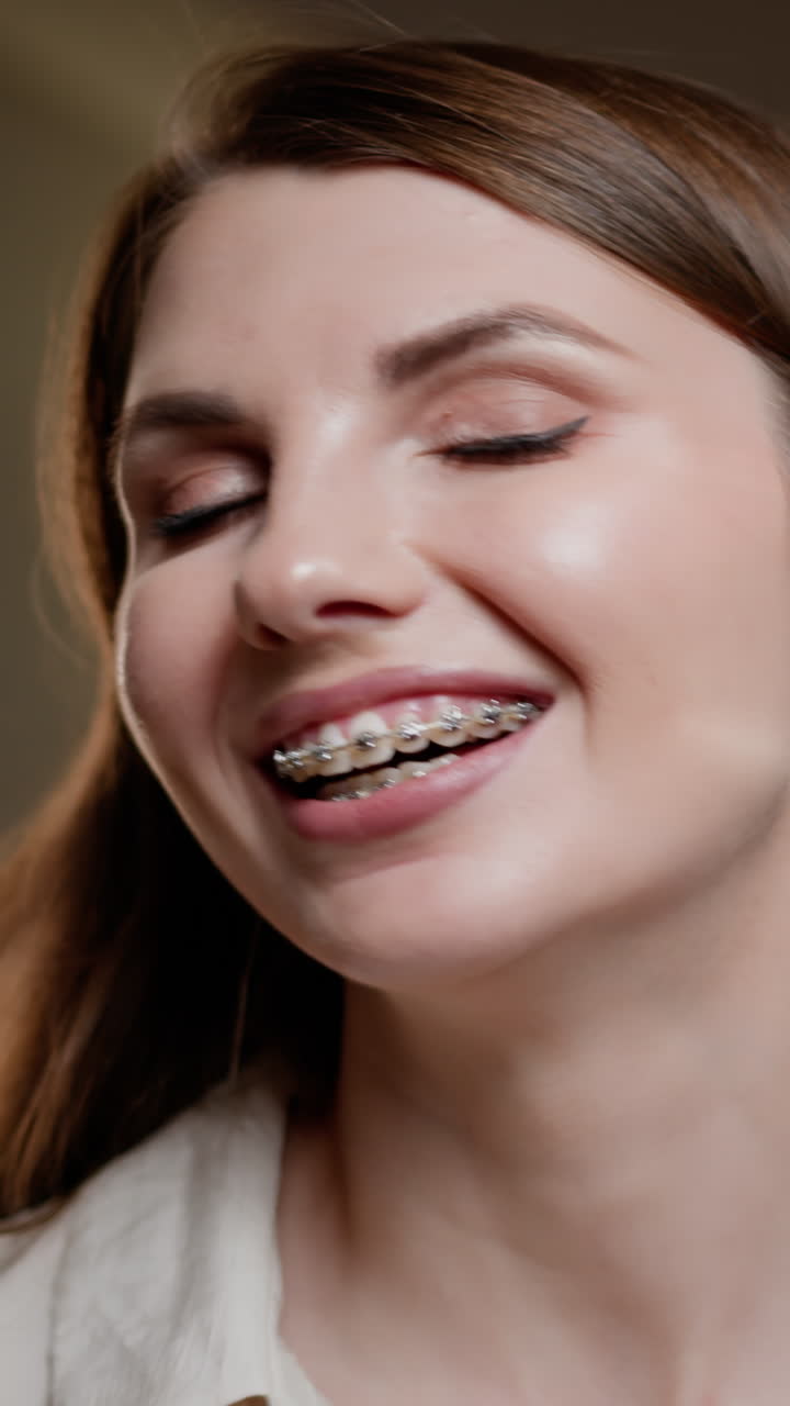 Woman with Braces Smiling