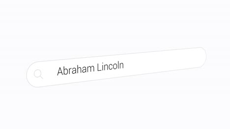 escribiendo abraham lincoln en el campo de búsqueda - abogado, político y estadista estadounidense