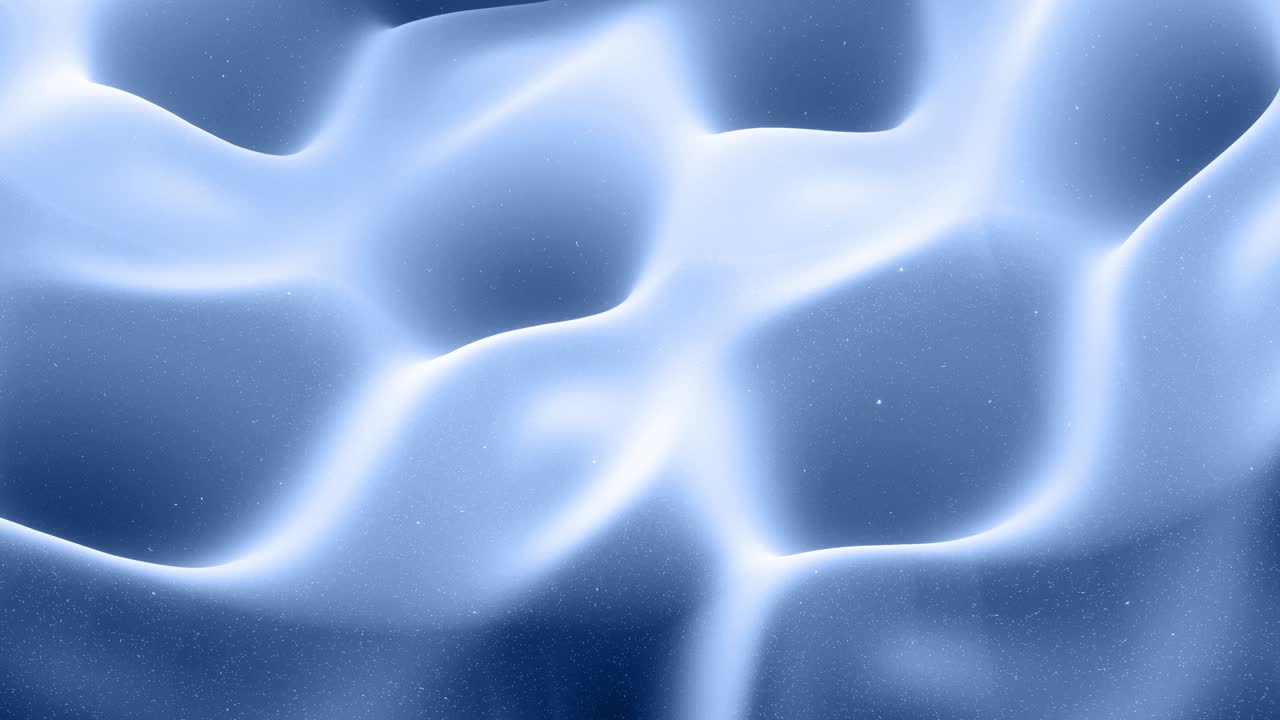 hermosa superficie 3d abstracta con chispas de brillo, ondas 3d abstractas se ejecutan en la superficie en bucle. gradiente gris negro, material mate suave con brillo interno ligero. animación 4k suavemente